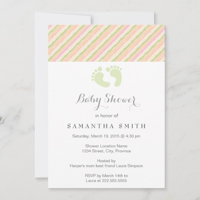 Convite para Chás de fraldas de ausência de violaç (Frente)