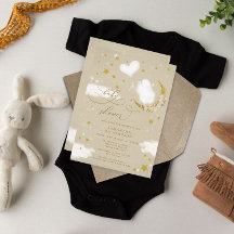 Convite para Chás de fraldas de Balões de Bebê Cut