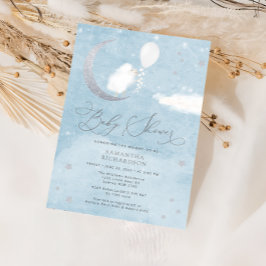 Convite para Chás de fraldas de Balões de Bebê Cut