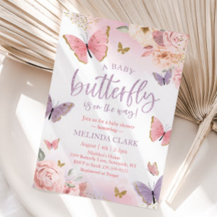 Convite para Chás de fraldas de borboletas, Chá de