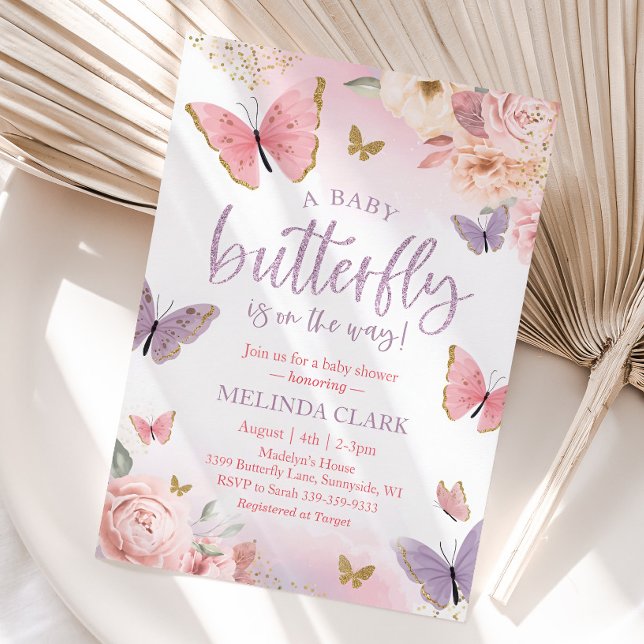 Convite para Chás de fraldas de borboletas, Chá de (Criador carregado)