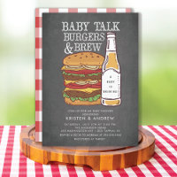 Convite para Chás de fraldas de Burgers e Breve