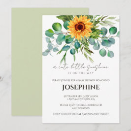 Convite para Chás de fraldas de Cair de Sunflower