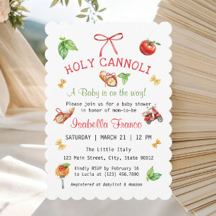 Convite para Chás de fraldas de Cannoli Santo Ital