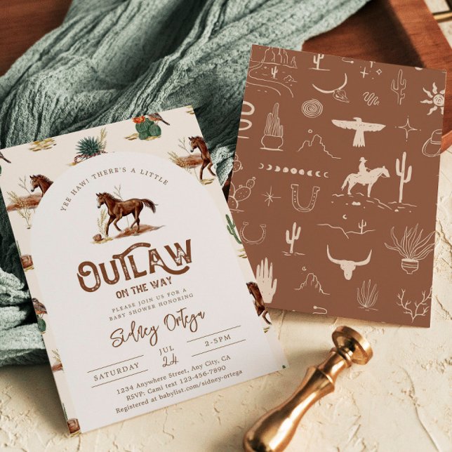 Convite para Chás de fraldas de Cavalos Ocidentais (Criador carregado)