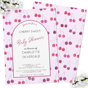 Convite para Chás de fraldas de Cherry