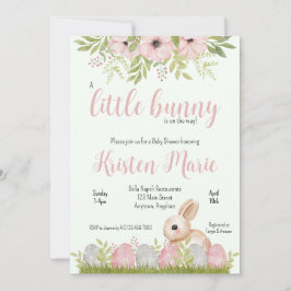 Convite para Chás de fraldas de coelho da Páscoa