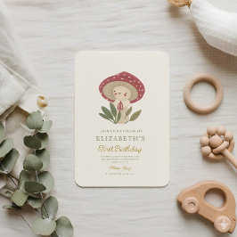 Convite para Chás de fraldas de cogumelos