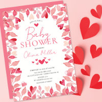 Convite para Chás de fraldas de Corações de Água