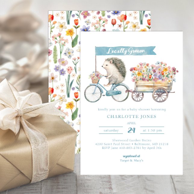 Convite para Chás de fraldas de crescimento local  (Whimsical Baby Shower Invite)