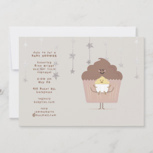 Convite para Chás de fraldas de Cupcake de Mamãe e