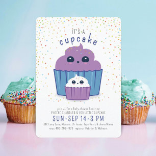 Convite para Chás de fraldas de Cupcake de Mamãe e