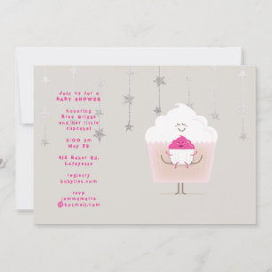 Convite para Chás de fraldas de Cupcake de Mamãe e
