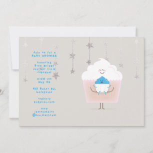 Convite para Chás de fraldas de Cupcake de Mamãe e
