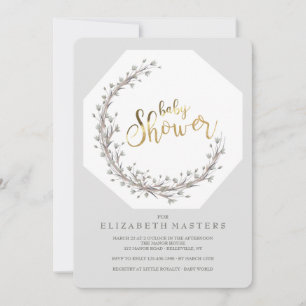 Convite para Chás de fraldas de Dinty Flowers