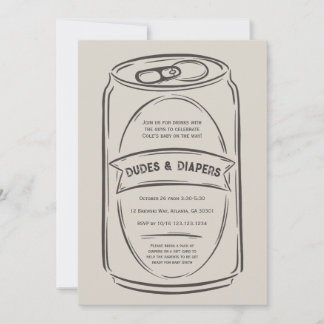 Convite para Chás de fraldas de Dudes e Fraldas pa