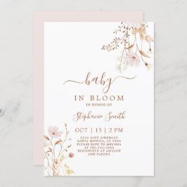 Convite para Chás de fraldas de flor selvagem