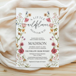 Convite para Chás de fraldas de flor selvagem