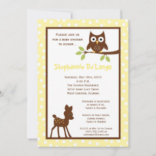 Convite para Chás de fraldas de florestas