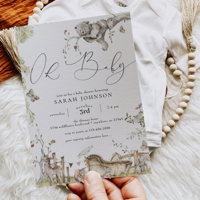 Convite para Chás de fraldas de Florestas de Madei (Criador carregado)