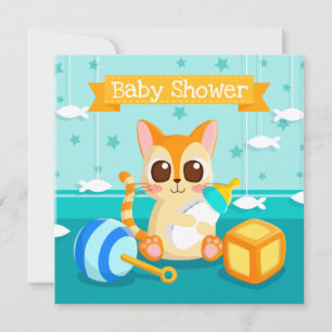 Convite para Chás de fraldas de gatos