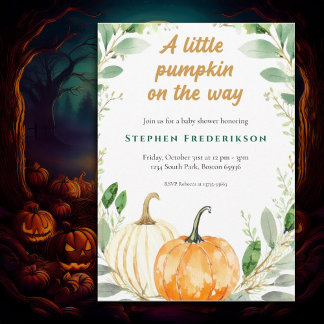 Convite para Chás de fraldas de Halloween