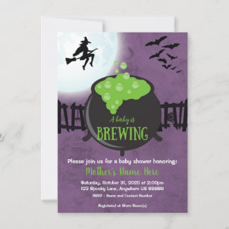 Convite para Chás de fraldas de Halloween