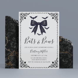 Convite para Chás de fraldas de Halloween de Bats 