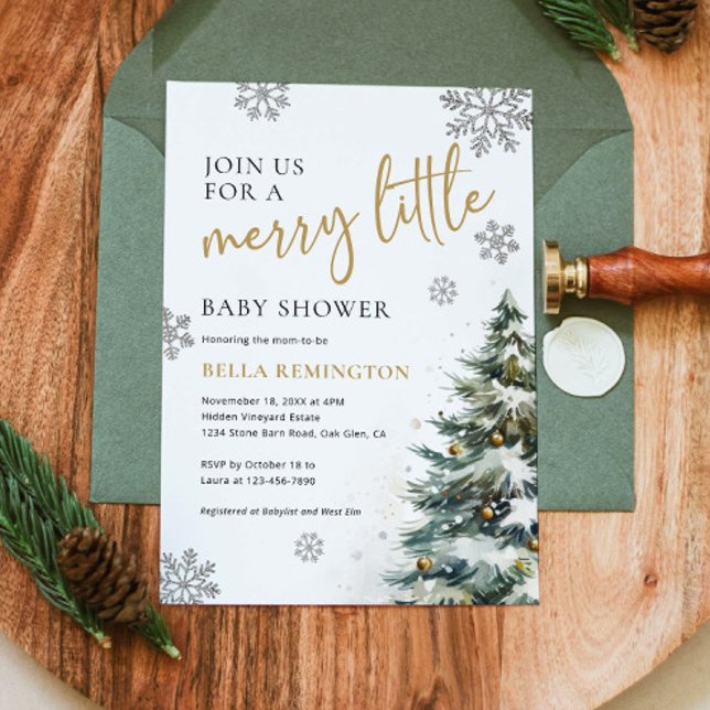 Convite para Chás de fraldas de inverno, bebê de N (Criador carregado)