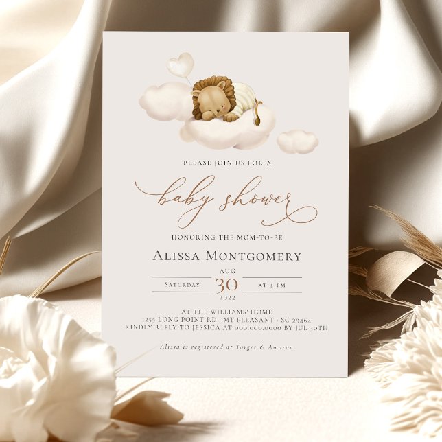 Convite para Chás de fraldas de leão (Criador carregado)