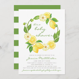 Convite para Chás de fraldas de Limão Citrus Green