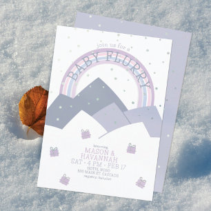 Convite para Chás de fraldas de neve de montanha r