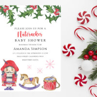 Convite para Chás de fraldas de Nozes