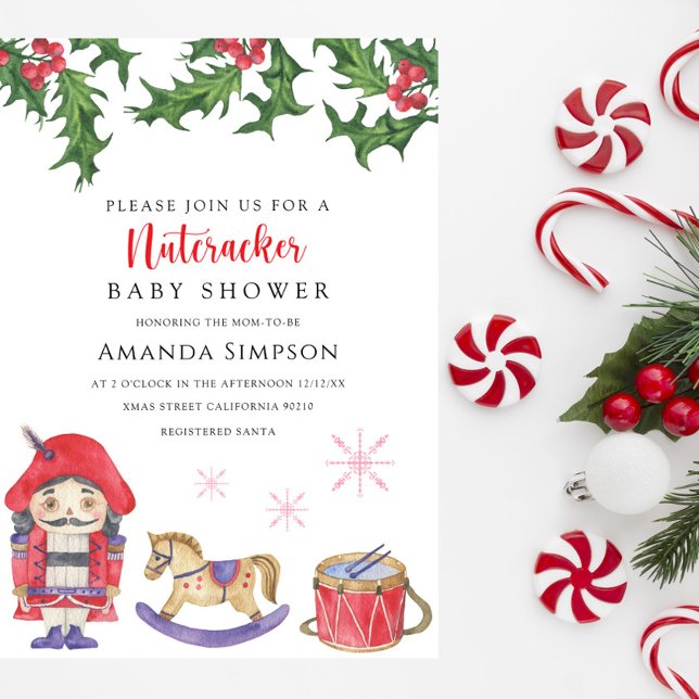 Convite para Chás de fraldas de Nozes (Criador carregado)