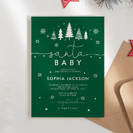 Convite para Chás de fraldas de Papais noeis Verde