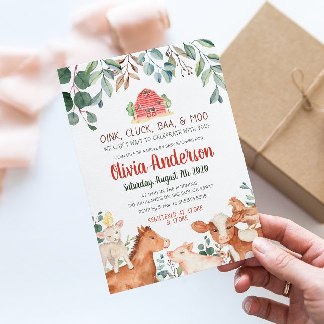 Convite para Chás de fraldas de Paradas de Animais (Criador carregado)