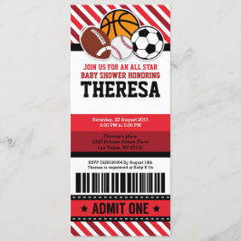 Convite para Chás de fraldas de Passagem de Tíquet