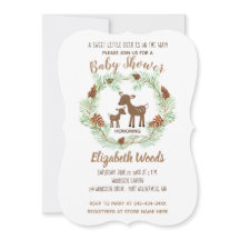 Convite para Chás de fraldas de pinheiro da Flores