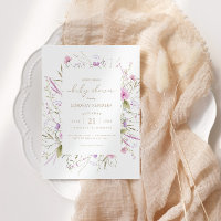 Convite para Chás de fraldas de Prados de Flores S