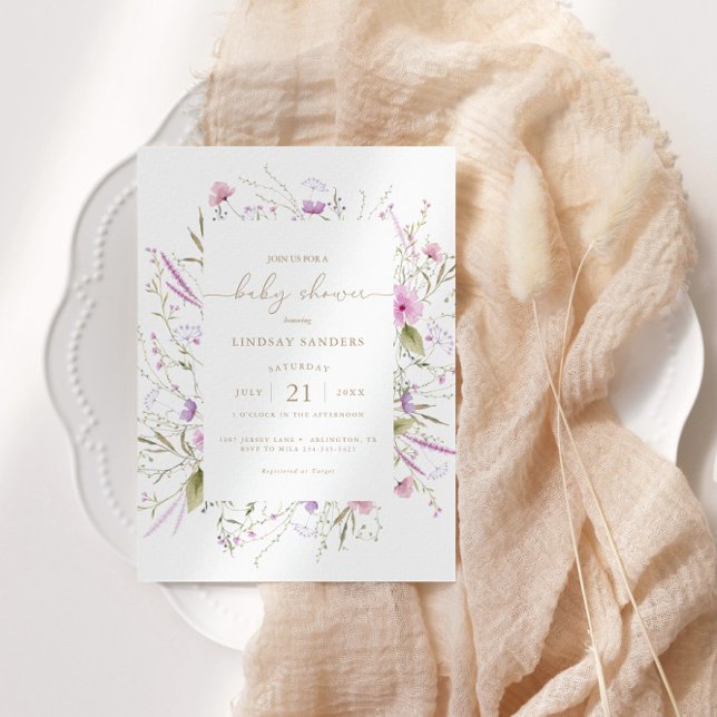 Convite para Chás de fraldas de Prados de Flores S (Criador carregado)