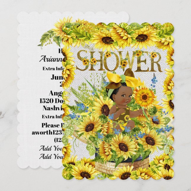 Convite para Chás de fraldas de precioso (Frente/Verso)