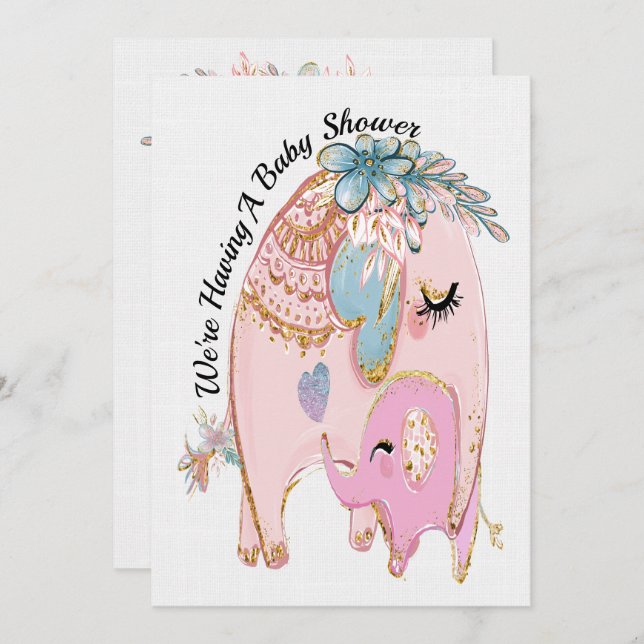 Convite para Chás de fraldas de precioso (Frente/Verso)