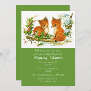 Convite Para Chás de fraldas De Raposa