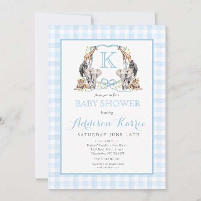 Convite para Chás de fraldas de repouso do Preppy  (Frente)