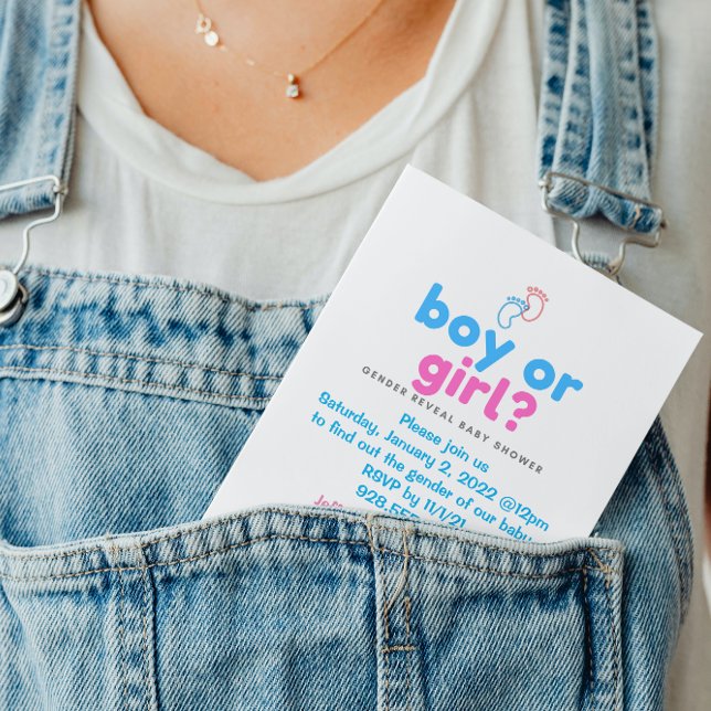 Convite para Chás de fraldas de Revisão de Gênero (Criador carregado)