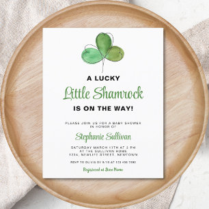 Convite para Chás de fraldas de Shamrock de Sorte