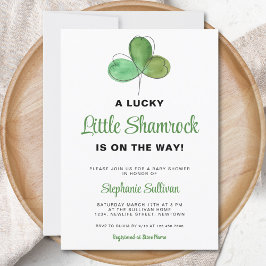 Convite para Chás de fraldas de Shamrock de Sorte 