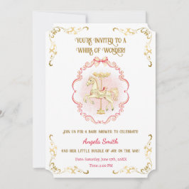 Convite para Chás de fraldas de Sonhos de Pôs Rosa