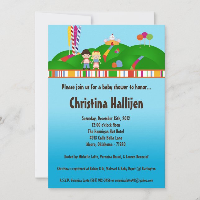 Convite para Chás de fraldas de Sorvete Terrestre  (Frente)