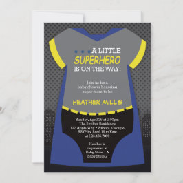 Convite para Chás de fraldas de super-heróis, Azul